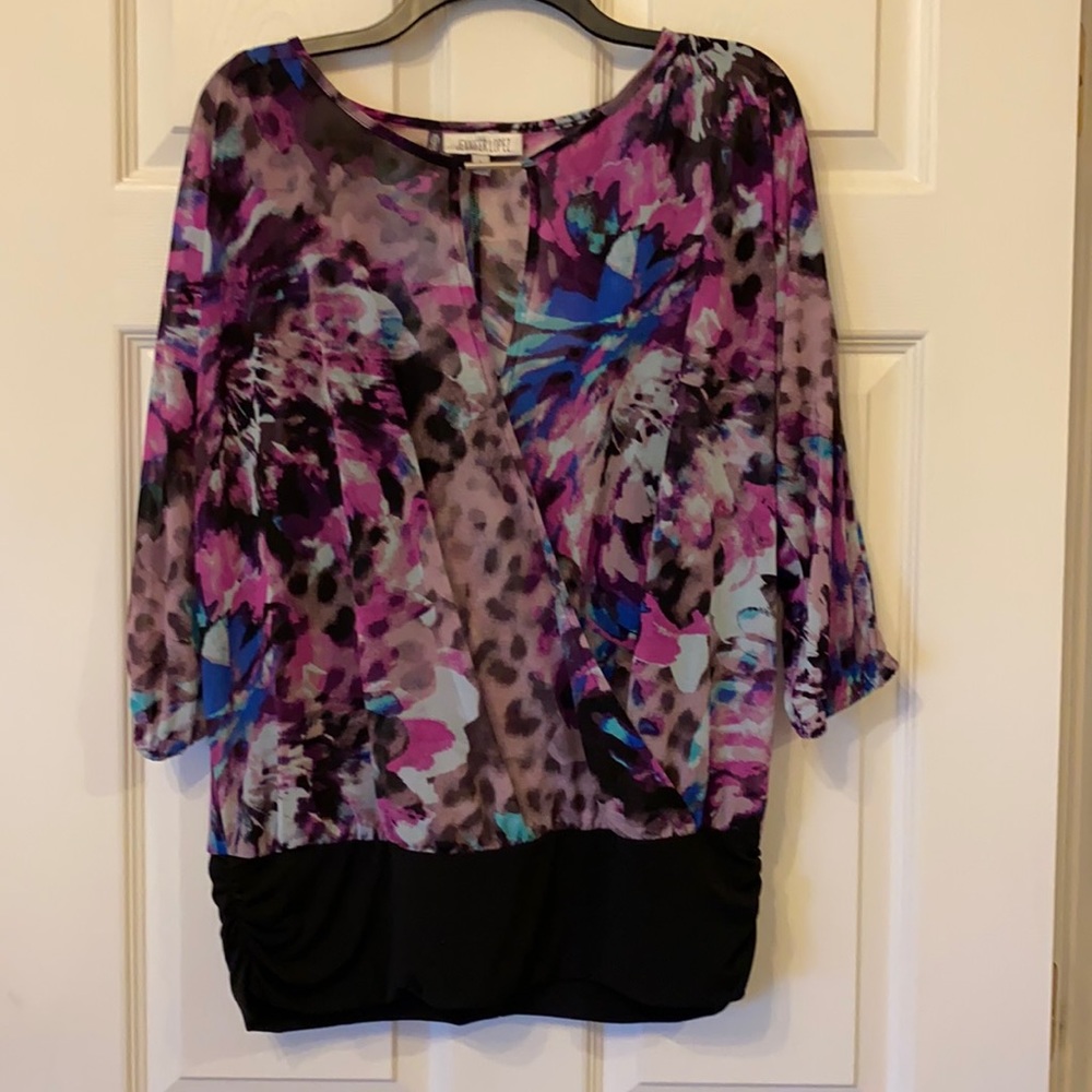 Jennifer Lopez multi color top. Size L